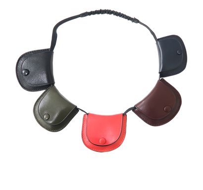 Loewe Multipocket Headband, &pound;85, Accessories, Black/Blue/Brown/Green/Orange, Leather, Front view